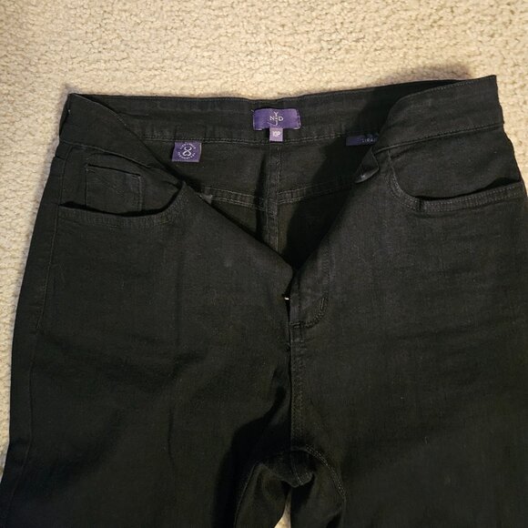 NYDJ Hayden Straight Leg Jeans Lift Tuck Technology Stretch - Black 10P - Picture 5 of 5